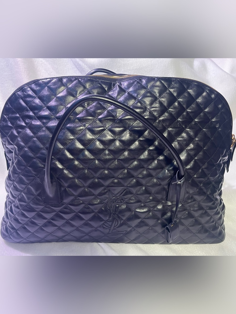 Saint Laurent ES Travel Bag in Quilted Calfskin Leather